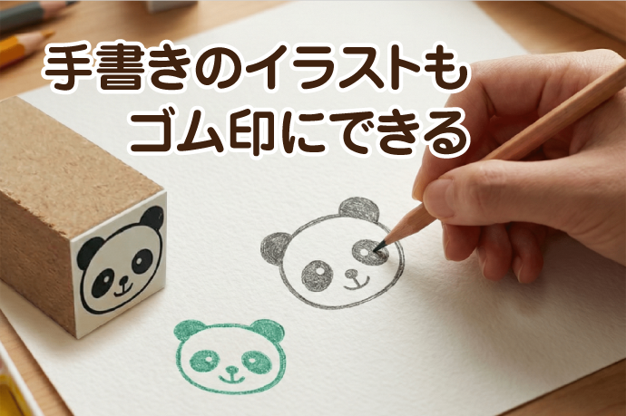 手書きのイラストもゴム印にできる