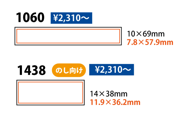 1060・1438のサイズと価格